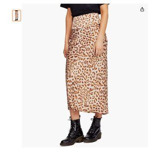 FREE PEOPLE | Cheetah Silk-like Long Skirt
